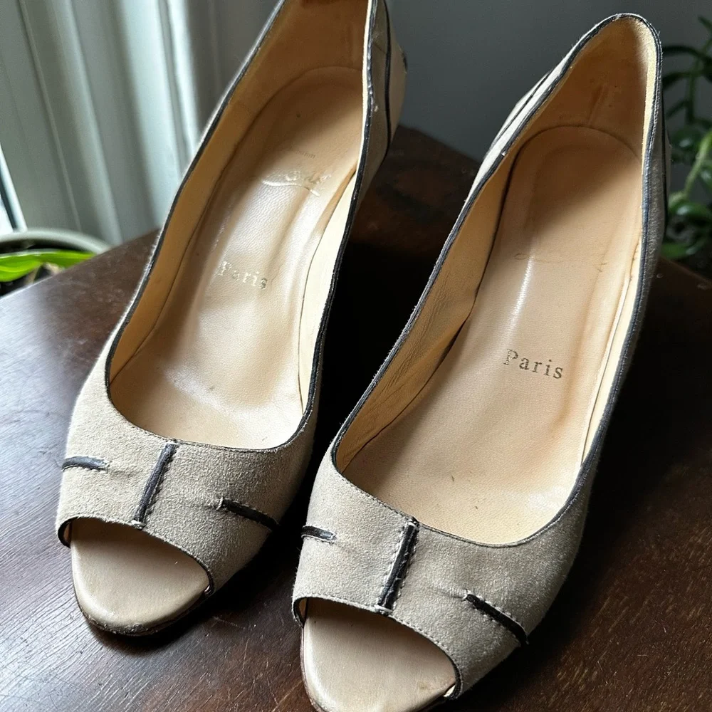 Christian Louboutin Suede Wedges, size 7 - Picture 1 of 7